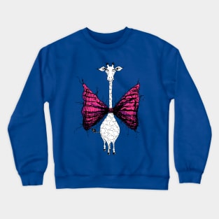 A Lovely Giraffe with a Very Fuzzy Cute Bow Tie Crewneck Sweatshirt